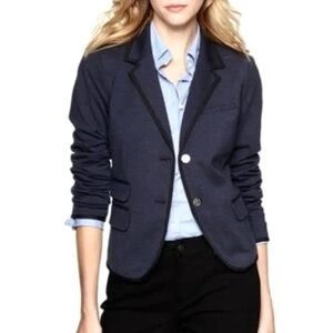 GAP Academy Navy Blue & Black Trim Knit Collegiate Blazer